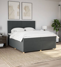 Boxspringbett mit Matratze Dunkelgrau 200x200 cm Stoff