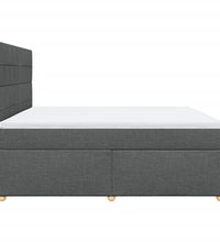 Boxspringbett mit Matratze Dunkelgrau 200x200 cm Stoff