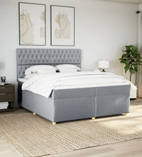 Boxspringbett mit Matratze Hellgrau 200x200 cm Stoff
