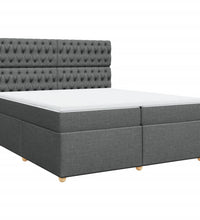 Boxspringbett mit Matratze Dunkelgrau 200x200 cm Stoff