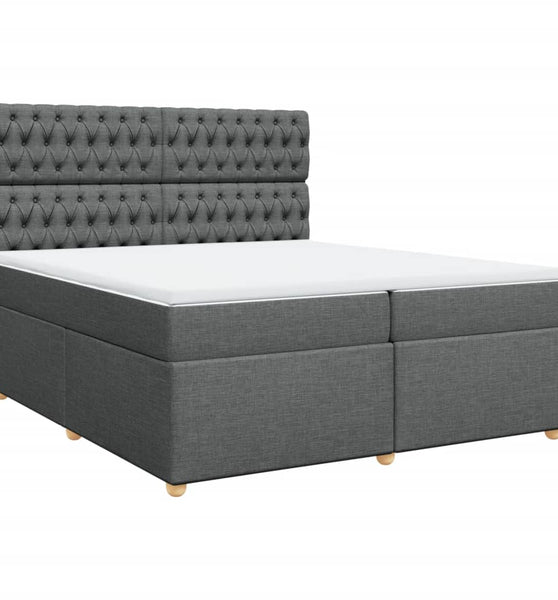 Boxspringbett mit Matratze Dunkelgrau 200x200 cm Stoff