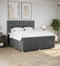 Boxspringbett mit Matratze Dunkelgrau 200x200 cm Stoff