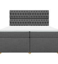 Boxspringbett mit Matratze Dunkelgrau 200x200 cm Stoff