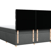 Boxspringbett mit Matratze Dunkelgrau 200x200 cm Stoff