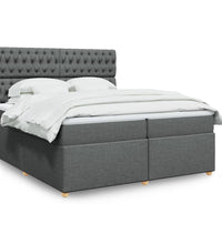 Boxspringbett mit Matratze Dunkelgrau 200x200 cm Stoff