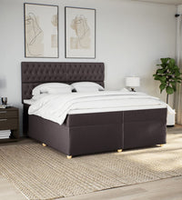 Boxspringbett mit Matratze Dunkelbraun 200x200 cm Stoff