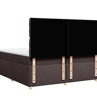 Boxspringbett mit Matratze Dunkelbraun 200x200 cm Stoff