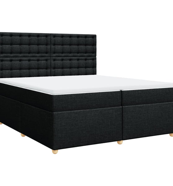 Boxspringbett mit Matratze Schwarz 200x200 cm Stoff