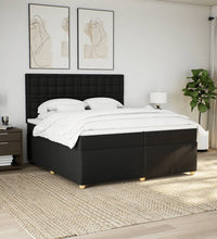 Boxspringbett mit Matratze Schwarz 200x200 cm Stoff