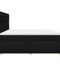 Boxspringbett mit Matratze Schwarz 200x200 cm Stoff