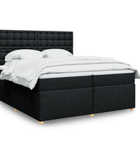 Boxspringbett mit Matratze Schwarz 200x200 cm Stoff