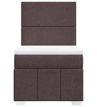 Boxspringbett mit Matratze Dunkelbraun 80x200 cm Stoff