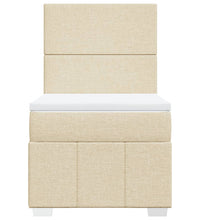 Boxspringbett mit Matratze Creme 80x200 cm Stoff