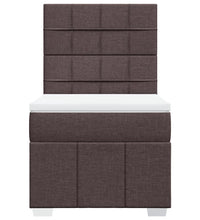 Boxspringbett mit Matratze Dunkelbraun 80x200 cm Stoff
