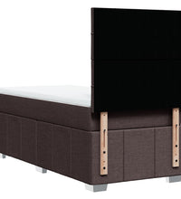 Boxspringbett mit Matratze Dunkelbraun 80x200 cm Stoff