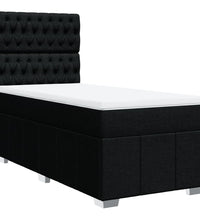 Boxspringbett mit Matratze Schwarz 80x200 cm Stoff