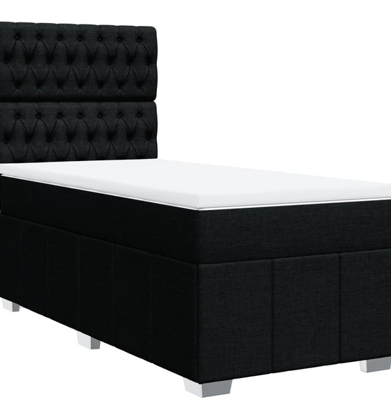 Boxspringbett mit Matratze Schwarz 80x200 cm Stoff