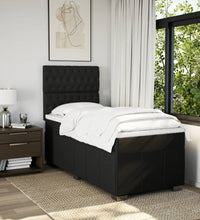 Boxspringbett mit Matratze Schwarz 80x200 cm Stoff