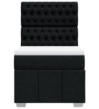 Boxspringbett mit Matratze Schwarz 80x200 cm Stoff