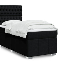 Boxspringbett mit Matratze Schwarz 80x200 cm Stoff