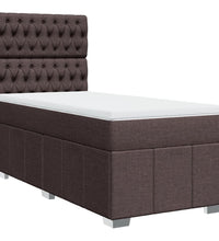 Boxspringbett mit Matratze Dunkelbraun 80x200 cm Stoff