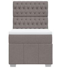 Boxspringbett mit Matratze Taupe 80x200 cm Stoff