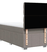 Boxspringbett mit Matratze Taupe 80x200 cm Stoff