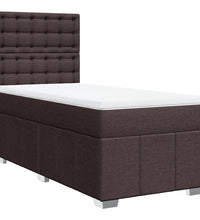 Boxspringbett mit Matratze Dunkelbraun 80x200 cm Stoff