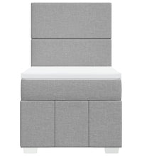 Boxspringbett mit Matratze Hellgrau 90x190 cm Stoff