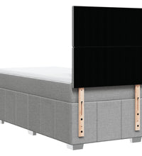 Boxspringbett mit Matratze Hellgrau 90x190 cm Stoff