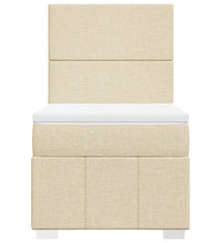 Boxspringbett mit Matratze Creme 90x190 cm Stoff