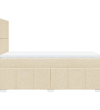 Boxspringbett mit Matratze Creme 90x190 cm Stoff
