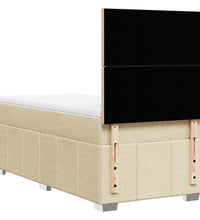 Boxspringbett mit Matratze Creme 90x190 cm Stoff