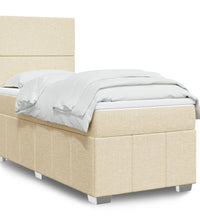 Boxspringbett mit Matratze Creme 90x190 cm Stoff