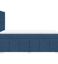 Boxspringbett mit Matratze Blau 90x190 cm Stoff