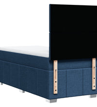 Boxspringbett mit Matratze Blau 90x190 cm Stoff