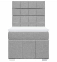 Boxspringbett mit Matratze Hellgrau 90x190 cm Stoff