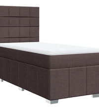 Boxspringbett mit Matratze Dunkelbraun 90x190 cm Stoff