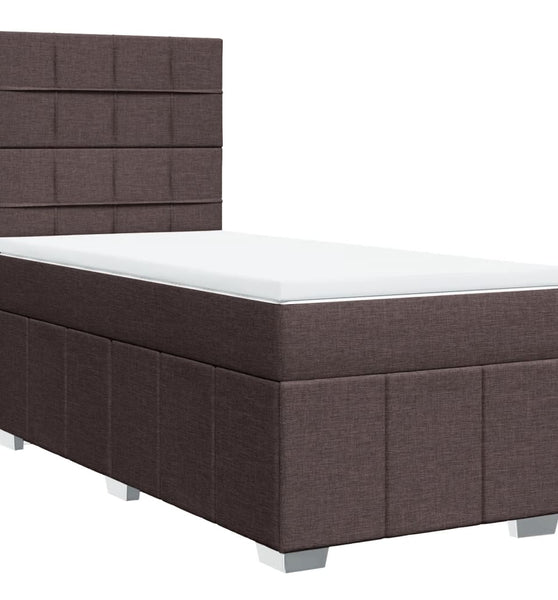 Boxspringbett mit Matratze Dunkelbraun 90x190 cm Stoff
