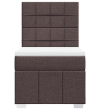 Boxspringbett mit Matratze Dunkelbraun 90x190 cm Stoff