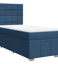 Boxspringbett mit Matratze Blau 90x190 cm Stoff
