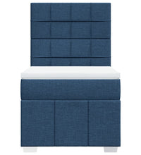 Boxspringbett mit Matratze Blau 90x190 cm Stoff