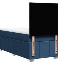 Boxspringbett mit Matratze Blau 90x190 cm Stoff