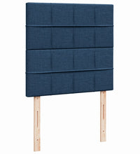 Boxspringbett mit Matratze Blau 90x190 cm Stoff