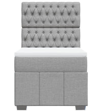 Boxspringbett mit Matratze Hellgrau 90x190 cm Stoff