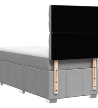 Boxspringbett mit Matratze Hellgrau 90x190 cm Stoff