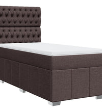 Boxspringbett mit Matratze Dunkelbraun 90x190 cm Stoff
