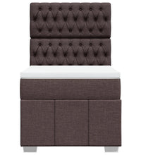 Boxspringbett mit Matratze Dunkelbraun 90x190 cm Stoff