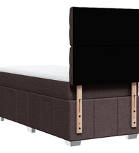 Boxspringbett mit Matratze Dunkelbraun 90x190 cm Stoff