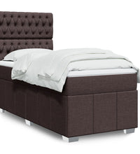 Boxspringbett mit Matratze Dunkelbraun 90x190 cm Stoff